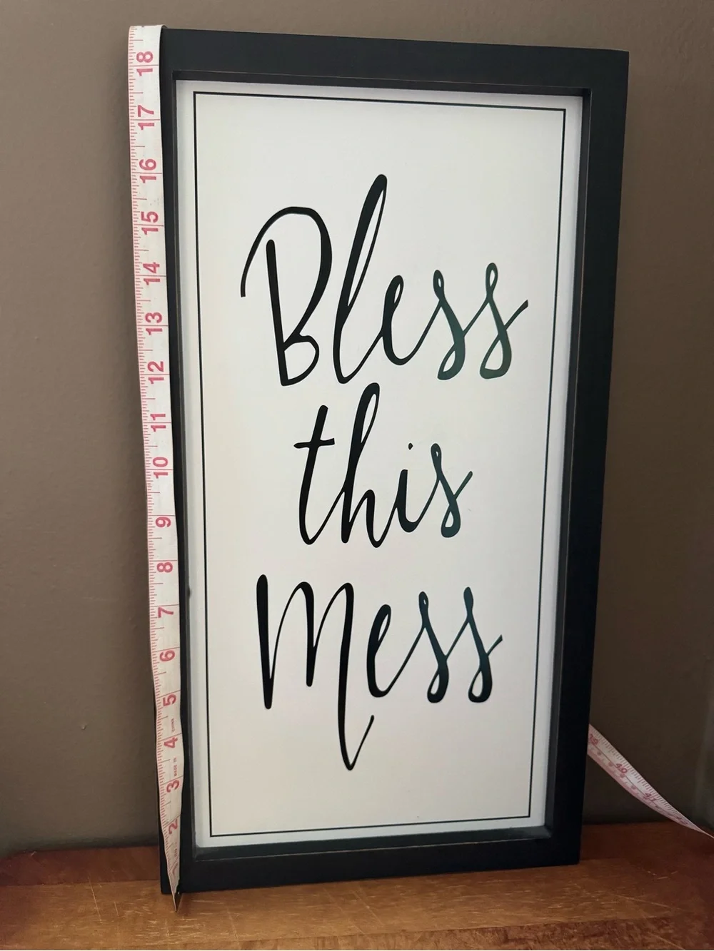 ‘Bless This Mess’ Black Framed Wall Sign - Home Wall Decor
